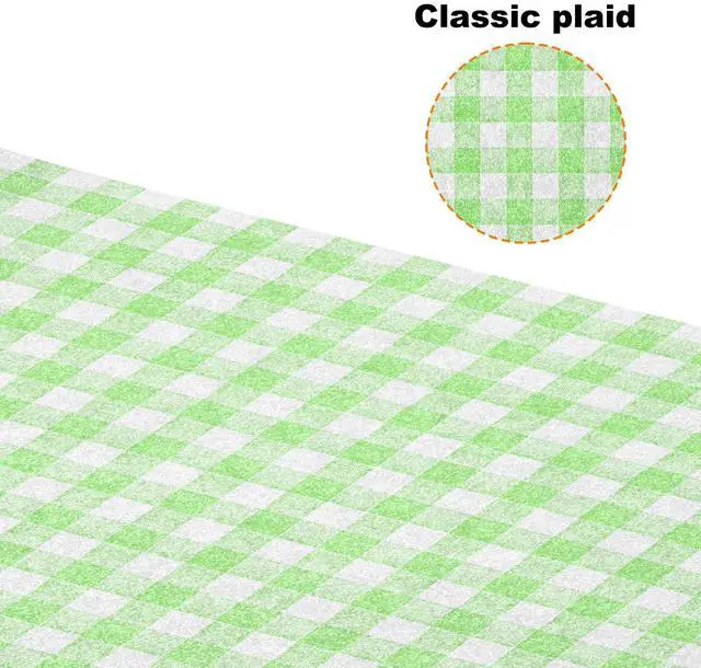 Alt view image 5 of 7 - 100pcs Square Checkered Wax Paper Sheets 9.84" x 9.84" Oil-absorbing Dry Food Wrapping Paper for Sandwich Baking Paper Liners Picnic Basket Bread Hamburger Wrap Kitchen, Green