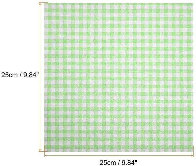 Alt view image 2 of 7 - 100pcs Square Checkered Wax Paper Sheets 9.84" x 9.84" Oil-absorbing Dry Food Wrapping Paper for Sandwich Baking Paper Liners Picnic Basket Bread Hamburger Wrap Kitchen, Green
