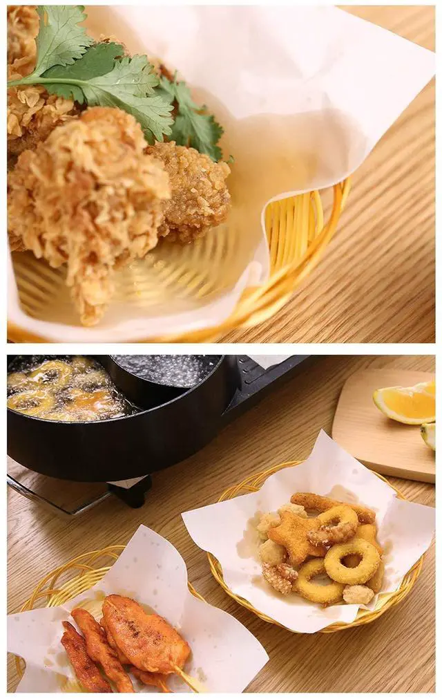 Alt view image 3 of 6 - Oil-Absorbing Paper For Fried Food and Tempura,Extra Thick,50 Sheet Pack,19.7cm x 21.8cm