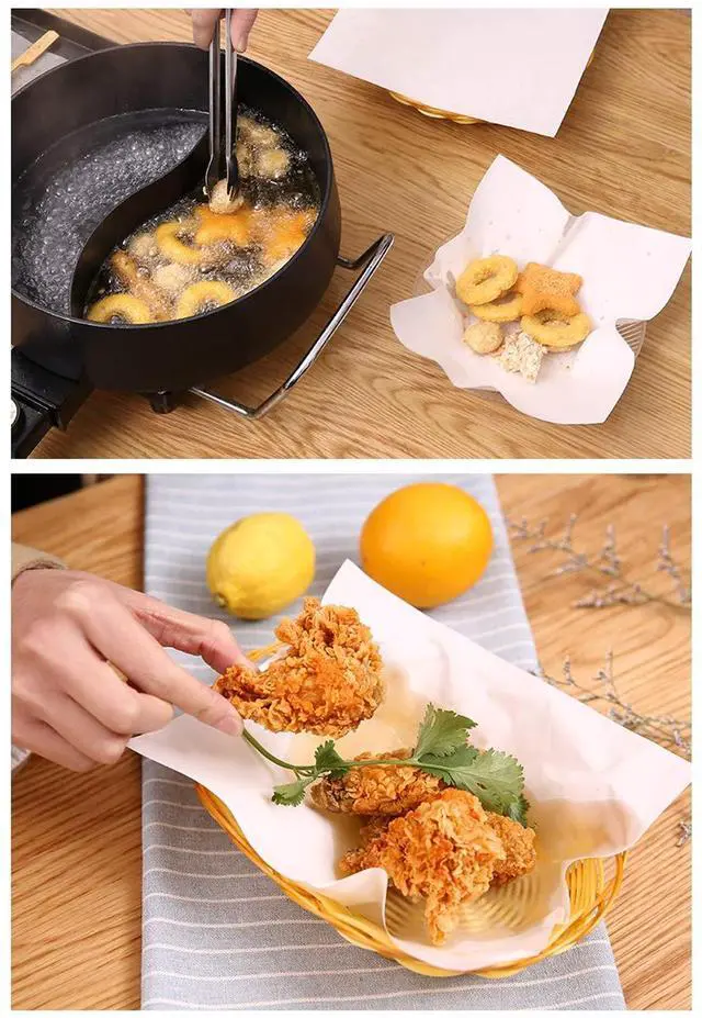 Alt view image 4 of 6 - Oil-Absorbing Paper For Fried Food and Tempura,Extra Thick,50 Sheet Pack,19.7cm x 21.8cm