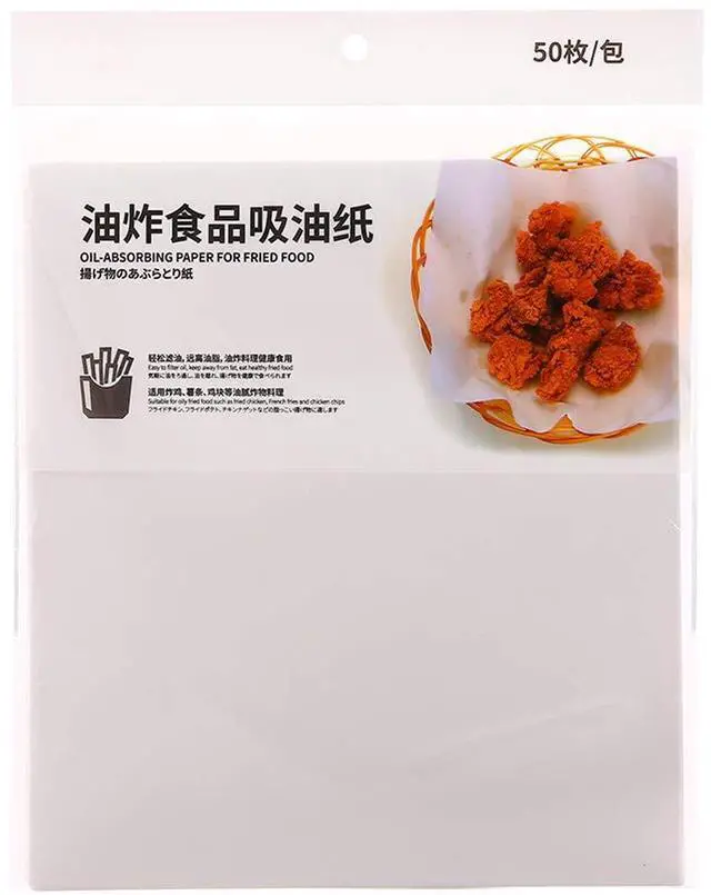 Alt view image 6 of 6 - Oil-Absorbing Paper For Fried Food and Tempura,Extra Thick,50 Sheet Pack,19.7cm x 21.8cm