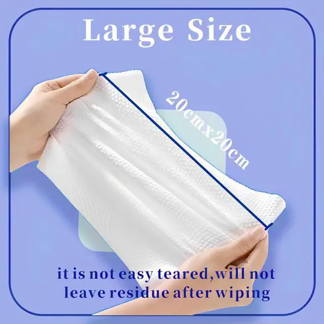Alt view image 6 of 7 - Disposable Face Towel 100 Count, Soft Cotton Clean Skin Face Towels, Dry Wipes Cotton Facial Towels Wash Cloths Tissue Thickened, Disposable Face Towelettes for Cleansing, Makeup Remover and Skincare