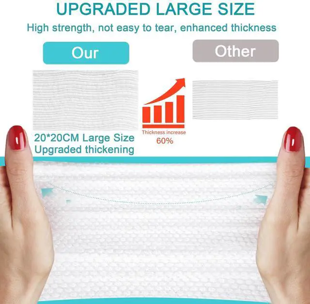 Alt view image 2 of 6 - Disposable Face Towel,Cotton Facial Dry Wipe for Sensitive Skin, Facial Tissues for Skin Care, Facial Cleansing, Makeup Wipes, Makeup Remover Towels, Upgraded and Thickened