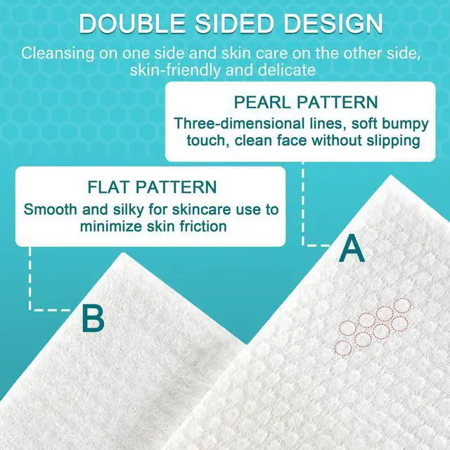 Alt view image 4 of 6 - Disposable Face Towel,Cotton Facial Dry Wipe for Sensitive Skin, Facial Tissues for Skin Care, Facial Cleansing, Makeup Wipes, Makeup Remover Towels, Upgraded and Thickened