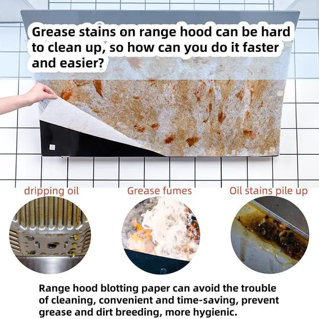Alt view image 3 of 7 - 12pcs Range Hood Oil Absorbing Paper, Range Hood Filter Paper Non-woven Extractor Fan Filters Kitchen Grease and Odor Filtering Grease Filters High Temperature Oil Filter 16.93 * 17.72 inch