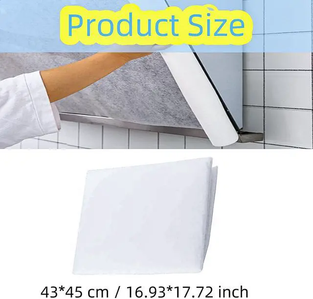 Alt view image 2 of 7 - 12pcs Range Hood Oil Absorbing Paper, Range Hood Filter Paper Non-woven Extractor Fan Filters Kitchen Grease and Odor Filtering Grease Filters High Temperature Oil Filter 16.93 * 17.72 inch