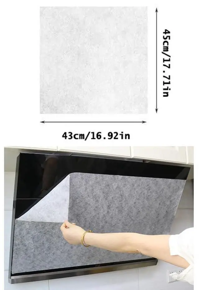 Alt view image 2 of 7 - 12 Sheet Range Hood Grease Filter Cover Disposable Non-Woven Fabric Range Hood Vent Secondary Filters Sticker Oil Absorbing Paper for Kitchen Range Hood Air Filter Mesh Charcoal Carbon Combo