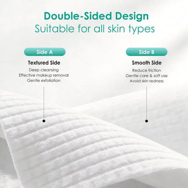 Alt view image 4 of 7 - Face Towels 10"×12", XL Disposable Facial Towels, Extra Thick Clean Face Towelettes, Ultra Soft Makeup Remover Dry Wipes for Sensitive Skin, Cleansing, Travel, 50 Count