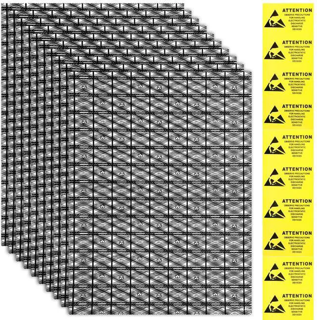 Main image of 10 PCS Anti Static Bag, Large Anti-Static ESD Bags with Anti-Static Labels Open Top ESD Shielding Anti Static Bag Resealable Large Size Open Top Shielding Protection for Motherboard Video Card LCD