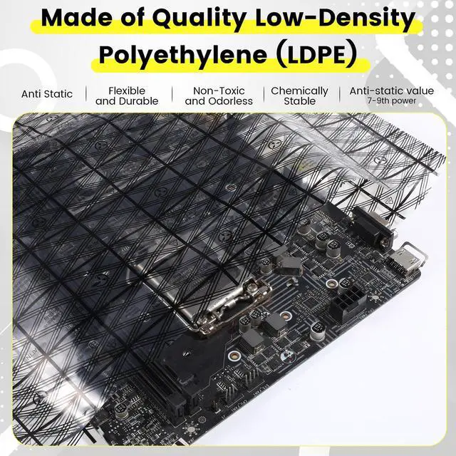 Alt view image 3 of 7 - 10 PCS Anti Static Bag, Large Anti-Static ESD Bags with Anti-Static Labels Open Top ESD Shielding Anti Static Bag Resealable Large Size Open Top Shielding Protection for Motherboard Video Card LCD