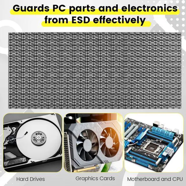Alt view image 5 of 7 - 10 PCS Anti Static Bag, Large Anti-Static ESD Bags with Anti-Static Labels Open Top ESD Shielding Anti Static Bag Resealable Large Size Open Top Shielding Protection for Motherboard Video Card LCD