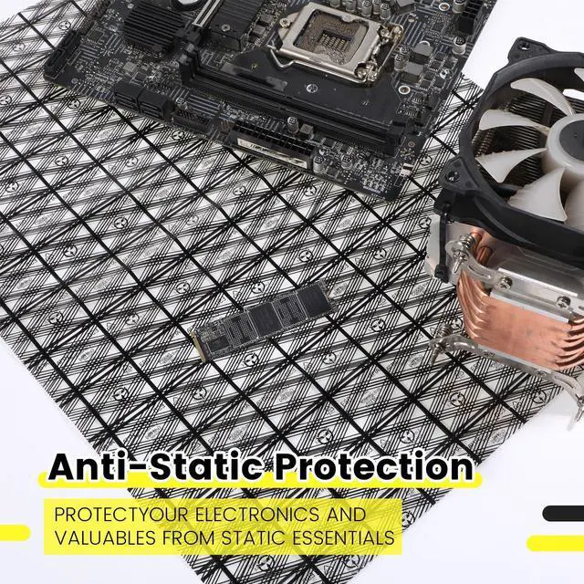 Alt view image 4 of 7 - 10 PCS Anti Static Bag, Large Anti-Static ESD Bags with Anti-Static Labels Open Top ESD Shielding Anti Static Bag Resealable Large Size Open Top Shielding Protection for Motherboard Video Card LCD