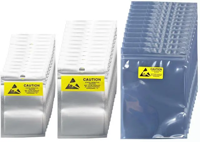 Main image of ESD Bags,Anti Static Bags,36Pcs Mixed Sizes(3.15 * 5.1/3.94 * 5.9/5.9 * 7.87) inches Translucent Antistatic Bag with Labels for SSD,HDD Varieties of Electronic Device Hand Drive