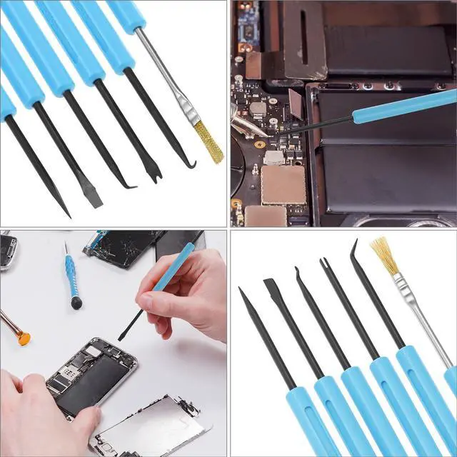 Alt view image 4 of 7 - Professional Welding Auxiliary Tools Set, 6 Double-sided Repair Tools & 2 Anti-static Precision Tweezers for Electronic Repair, Soldering, and Grinding
