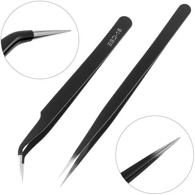 Alt view image 5 of 7 - Professional Welding Auxiliary Tools Set, 6 Double-sided Repair Tools & 2 Anti-static Precision Tweezers for Electronic Repair, Soldering, and Grinding
