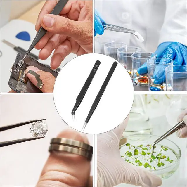 Alt view image 6 of 7 - Professional Welding Auxiliary Tools Set, 6 Double-sided Repair Tools & 2 Anti-static Precision Tweezers for Electronic Repair, Soldering, and Grinding