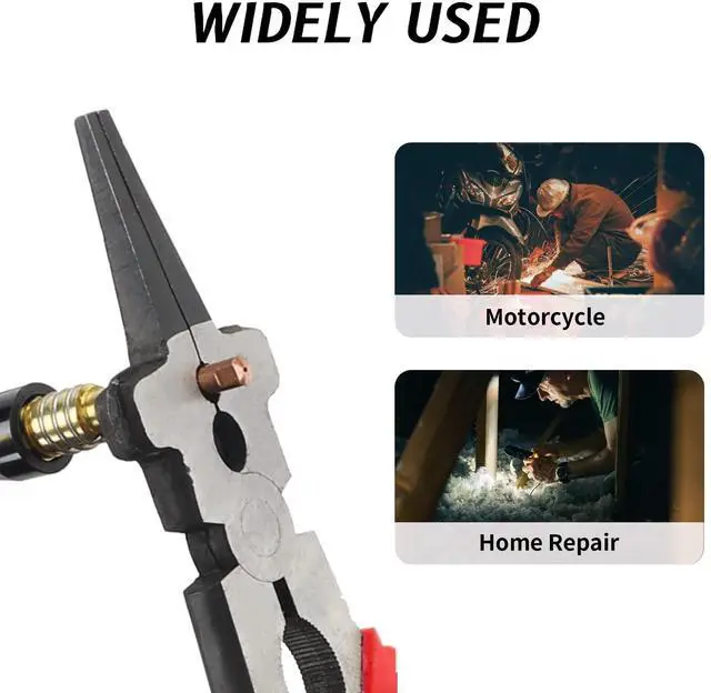 Alt view image 4 of 7 - 8" MIG Welding Pliers with Insulated Handle - Multifunction Carbon Steel Pliers for Welding and Wire Cutting