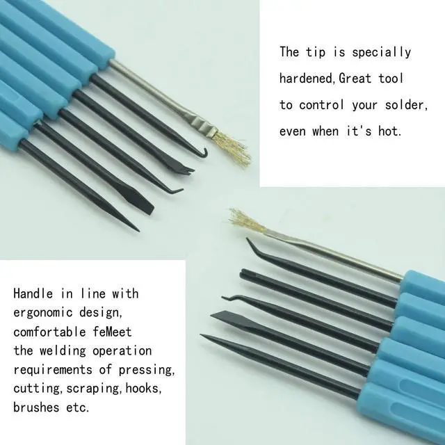 Alt view image 3 of 7 - Professional welding auxiliary tools 6 double-sided repair tools, 2 precision tweezers, soldering iron accessories DIY accessories, suitable for electronic repair and welding