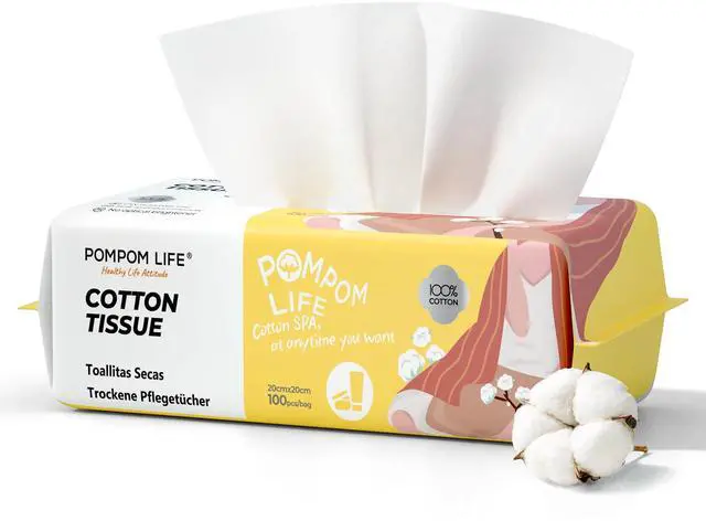 Main image of Disposable Face Towel 7.9"x7.9", Ultra Soft Thick 100% Cotton Washcloths, Gentle for Sensitive Skin, Day & Night Use, Makeup Remover Cleansing Dry Wipes, Ideal for Travel (1,100 Count)