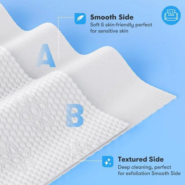 Alt view image 2 of 7 - Disposable Face Towel, Soft & Thick Lint-Free Biodegradable Face Towelettes, Makeup Remover Dry Wipes, Facial Tissue for Camping Travel Essentials, 25 Count