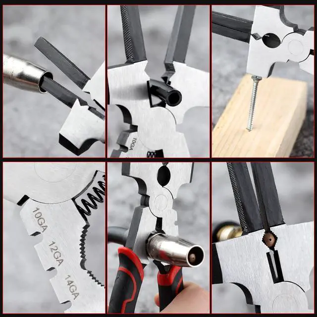 Alt view image 2 of 7 - Professional MIG Welding Pliers with Measurement Holes, 7-in-1 Multi-Function Welding Pliers Welding Hand Tool for Nozzle Tip Removal Installation, Scraping Spatter, Wire Drawing and Cutting