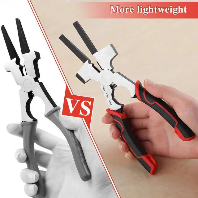 Alt view image 6 of 7 - Professional MIG Welding Pliers with Measurement Holes, 7-in-1 Multi-Function Welding Pliers Welding Hand Tool for Nozzle Tip Removal Installation, Scraping Spatter, Wire Drawing and Cutting