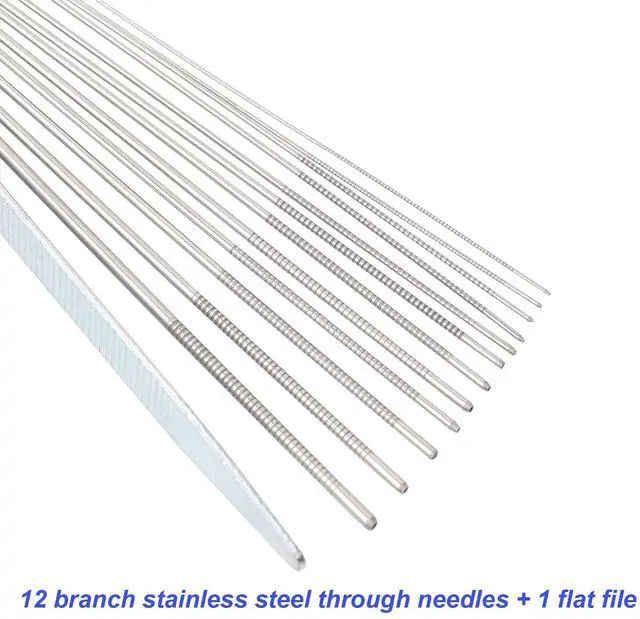 Alt view image 3 of 7 - Torch Tip Cleaner 4 Pack, Welding Tip and Nozzle Cleaner Set with 12 Stainless Steel Wires and 1 Flat File, Cleaning Tool for Carburetors, Gas Orifices and Small Holes