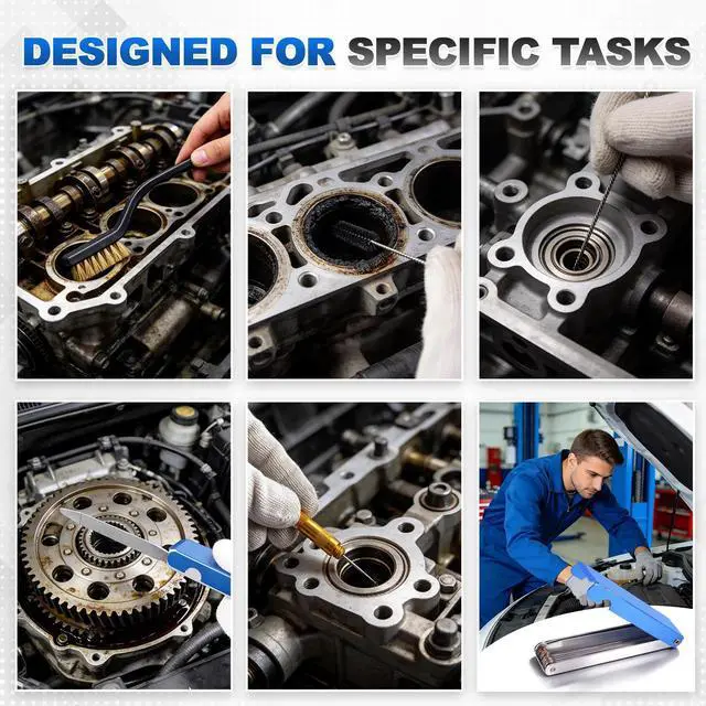 Alt view image 5 of 7 - Premium Carburetor Cleaning Kit, Stainless Steel Torch Tip Cleaner with 13 Wires, 10 Needles, 5 Nylon Brushes, 3 Large Brushes, Pick & Wrench Set for Motorcycle ATV Lawn Mower Small Engine