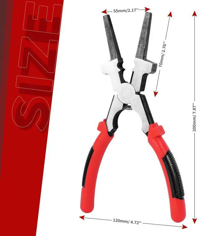 Alt view image 2 of 5 - 8"MIG Welding Pliers, Multi-functional Carbon Steel MIG Welding Pliers with Insulated Handle, Long Nose Wire Cutting Tools - Reliable and Durable (1Pack)
