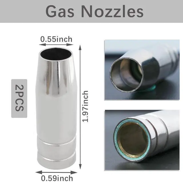 Alt view image 3 of 7 - MIG Welder MB15 AK MIG Welding Gun Accessory Kit 14 PCS Contact Tip .024'' 0.6MM, .030" 0.8MM, .040" 1.0MM M6 Tips Holder Difuser Gas Nozzles Welder Replacement Parts for MIG Welding Torch