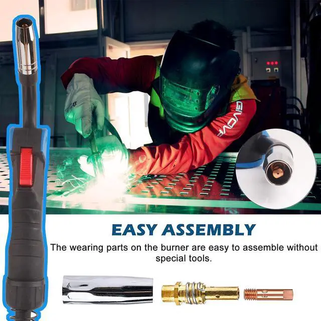 Alt view image 5 of 7 - MIG Welder MB15 AK MIG Welding Gun Accessory Kit 14 PCS Contact Tip .024'' 0.6MM, .030" 0.8MM, .040" 1.0MM M6 Tips Holder Difuser Gas Nozzles Welder Replacement Parts for MIG Welding Torch