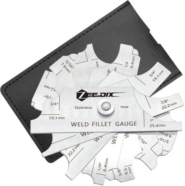 Main image of Metal Fillet Weld Gauge Set, Stainless Steel Welding Inspection Gauge Tool(1/8" - 1") Ulnar Metric & Inch