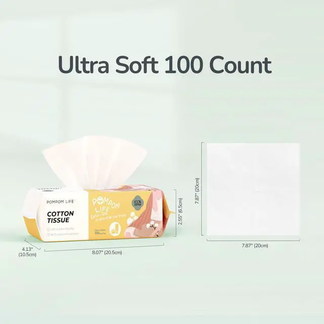 Alt view image 7 of 7 - Disposable Face Towel 100 Count, 7.9"X7.9"Clean Face Towelettes for Washing Face, 100% Cotton Soft Dry Wipe, Biodegradable Face Towels & Facial Tissuel Travel Size for Cleaning,Makeup Removal
