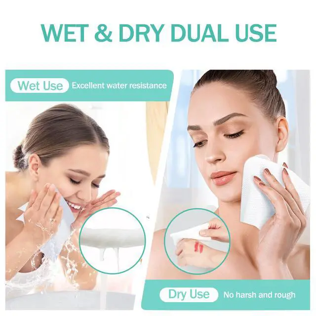 Alt view image 4 of 7 - Disposable Face Towel, Soft Dry Wipe, Lint Free, Dry Wet Use for Sensitive Skin, 80Count Cotton Facial Tissue, Makeup Removing, Surface Cleaning 5.91 * 7.87inch, 80