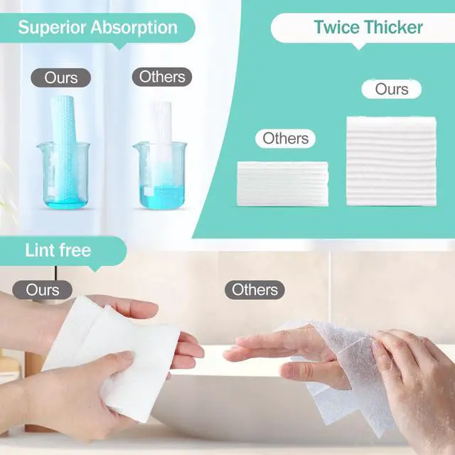 Alt view image 5 of 7 - Disposable Face Towel, Soft Dry Wipe, Lint Free, Dry Wet Use for Sensitive Skin, 80Count Cotton Facial Tissue, Makeup Removing, Surface Cleaning 5.91 * 7.87inch, 80
