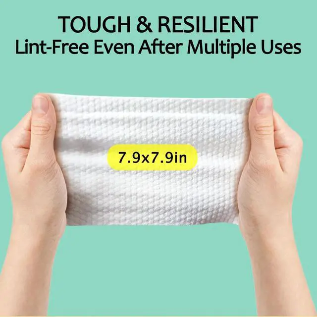 Alt view image 2 of 7 - 60 Count Disposable Face Towels, Cotton Tissue, Biodegradable Facial Cleansing Towels, Ultra Soft Cloth for Sensitive Skin, Makeup Remover Dry Wipes, Lint-Free Towelettes for Cleansing, 20 * 20cm
