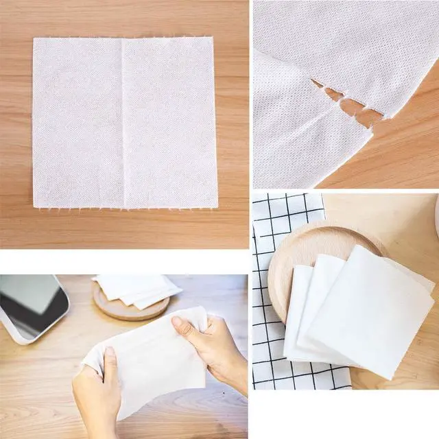 Alt view image 6 of 7 - Disposable Face Towels Soft Absorbent Cotton Dry Wipes Gentle Cosmetic Pads Thick Facial Tissues for Cleansing and Makeup Removal