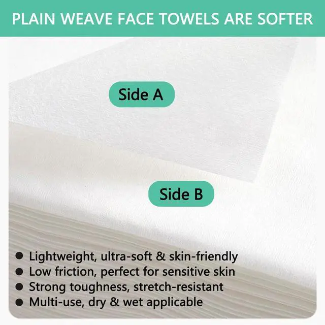 Alt view image 3 of 7 - 80 Count Disposable Face Towels, Cotton Tissue, Biodegradable Facial Cleansing Towels, Ultra Soft & Thick Cloth for Sensitive Skin, Makeup Remover Dry Wipes, 20 * 20cm