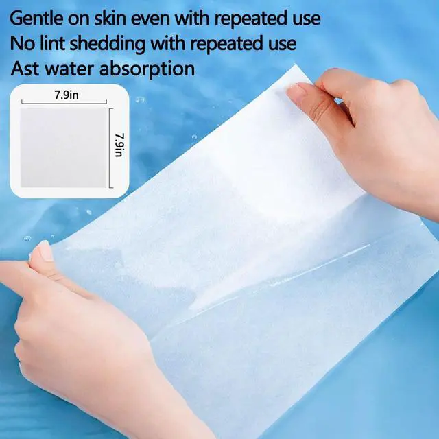 Alt view image 7 of 7 - 80 Count Disposable Face Towels, Cotton Tissue, Biodegradable Facial Cleansing Towels, Ultra Soft & Thick Cloth for Sensitive Skin, Makeup Remover Dry Wipes, 20 * 20cm
