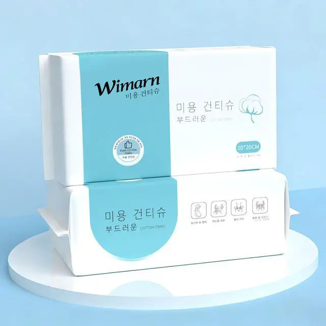 Alt view image 6 of 7 - 80 Count Disposable Face Towels, Cotton Tissue, Biodegradable Facial Cleansing Towels, Ultra Soft & Thick Cloth for Sensitive Skin, Makeup Remover Dry Wipes, 20 * 20cm