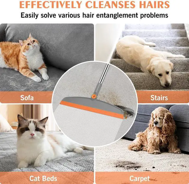 Alt view image 5 of 7 - Multifunction Silicone Broom, 54 Inch Long Handle Silicone Floor Squeegee Broom, Sweep and Scrape 2 in 1 Household Cleaning Rubber Broom for Floor, Bathrooms, Kitchens, Showers, Tile, Pet Hair, Glass