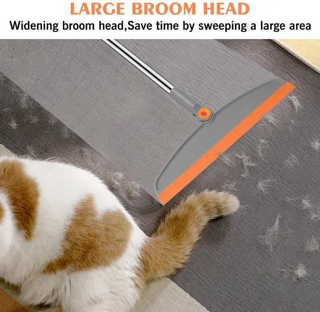 Alt view image 6 of 7 - Multifunction Silicone Broom, 54 Inch Long Handle Silicone Floor Squeegee Broom, Sweep and Scrape 2 in 1 Household Cleaning Rubber Broom for Floor, Bathrooms, Kitchens, Showers, Tile, Pet Hair, Glass