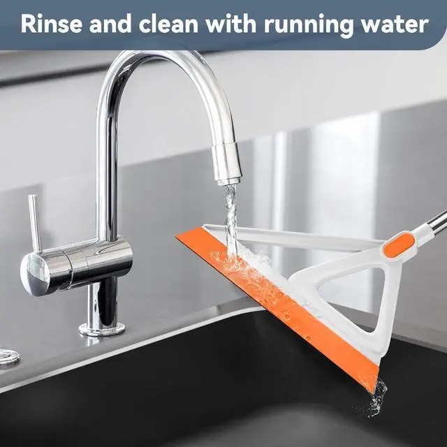 Alt view image 4 of 7 - Multifunction Magic Broom, Silicone Squeegee Broom for Floor, Rubber Broom Sweeper for Living Room, Kitchen, Bathroom-Easy Dry The Glass (Orange, 54 INCH)
