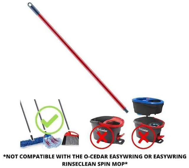 Alt view image 2 of 5 - Replacement Handle for Dual-Action Flip Mop, Hardwood Floor N More, Dual-Action Dust Mop, Power Corner Broom, Angle Broom, Microfiber Cloth Mop