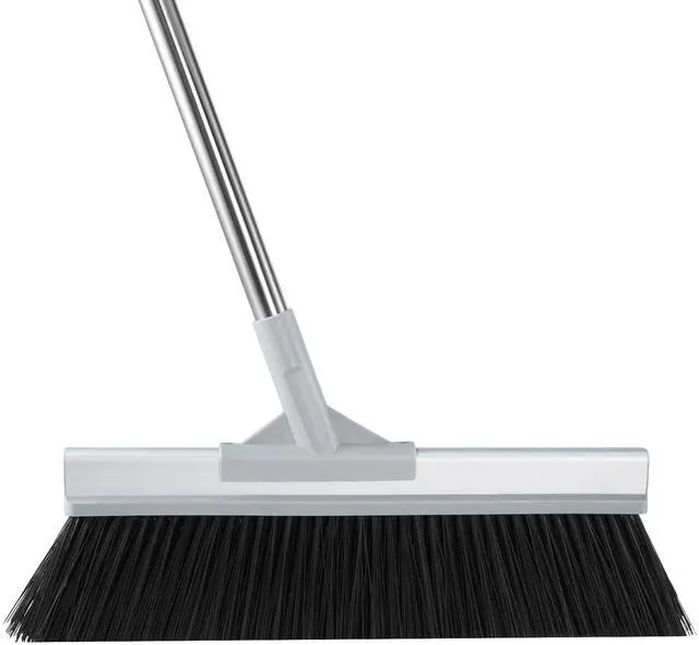 Main image of 18" Extra Wide Heavy Duty Broom, Aluminum Reinforced Commercial Broom for Driveway and Garage, 60" Adjustable Handle, 29% More Sweeping Area for Concrete, Patios, Decks, Workshops