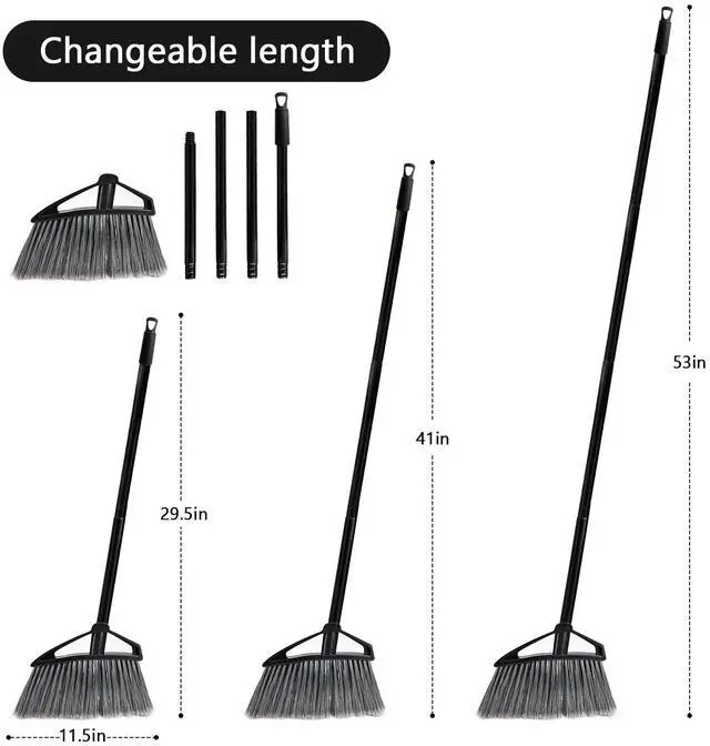 Alt view image 6 of 7 - Brooms for Sweeping Indoor, House Brooms for Sweeping Indoor, Angle Broom for Floors, Kitchen Broom, Floor Broom Applied for Courtyard, Garage, etc.