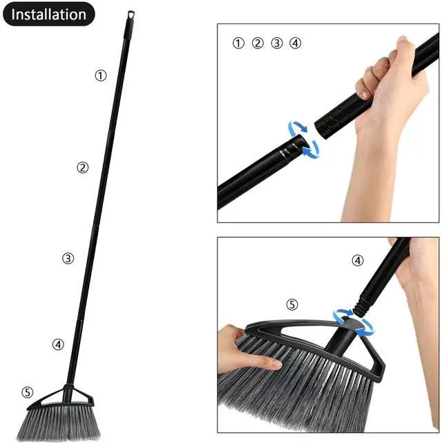Alt view image 7 of 7 - Brooms for Sweeping Indoor, House Brooms for Sweeping Indoor, Angle Broom for Floors, Kitchen Broom, Floor Broom Applied for Courtyard, Garage, etc.