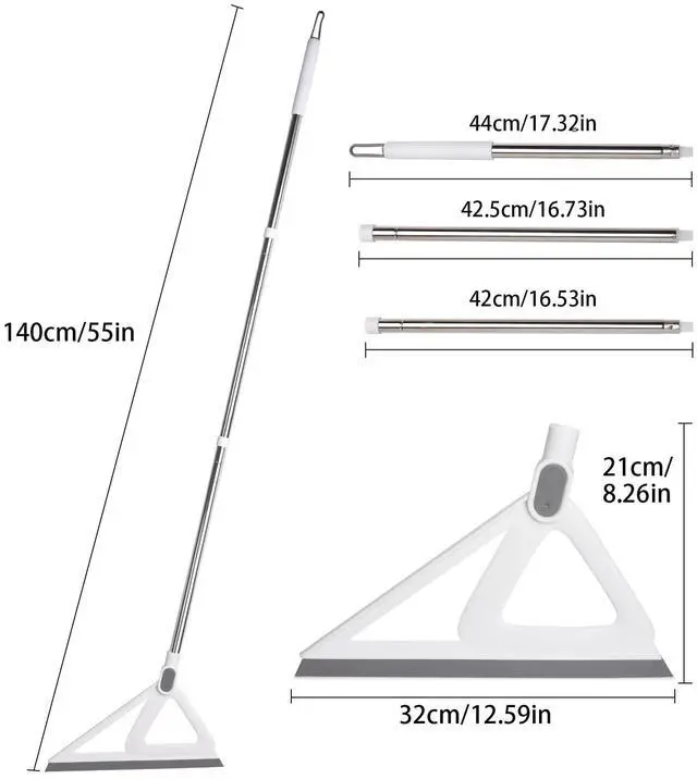 Alt view image 2 of 7 - Multifunction Silicone BroomSqueegee Broom Sweeping Water and Pet HairRubber Broom Sweeper for Floor Bathroom Kitchen ShowerRugsGlass WindowsWhite