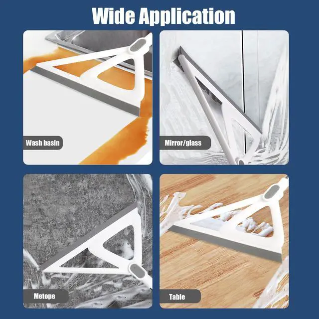 Alt view image 3 of 7 - Multifunction Silicone BroomSqueegee Broom Sweeping Water and Pet HairRubber Broom Sweeper for Floor Bathroom Kitchen ShowerRugsGlass WindowsWhite