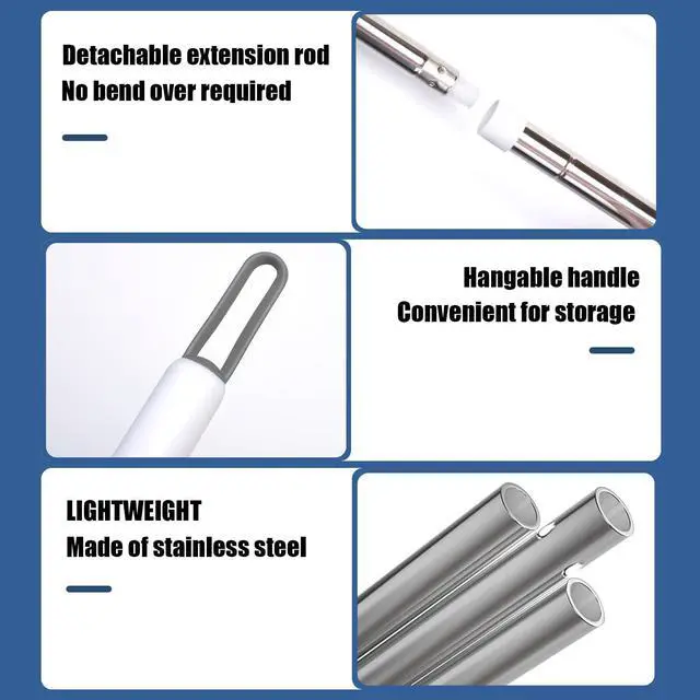 Alt view image 7 of 7 - Multifunction Silicone BroomSqueegee Broom Sweeping Water and Pet HairRubber Broom Sweeper for Floor Bathroom Kitchen ShowerRugsGlass WindowsWhite